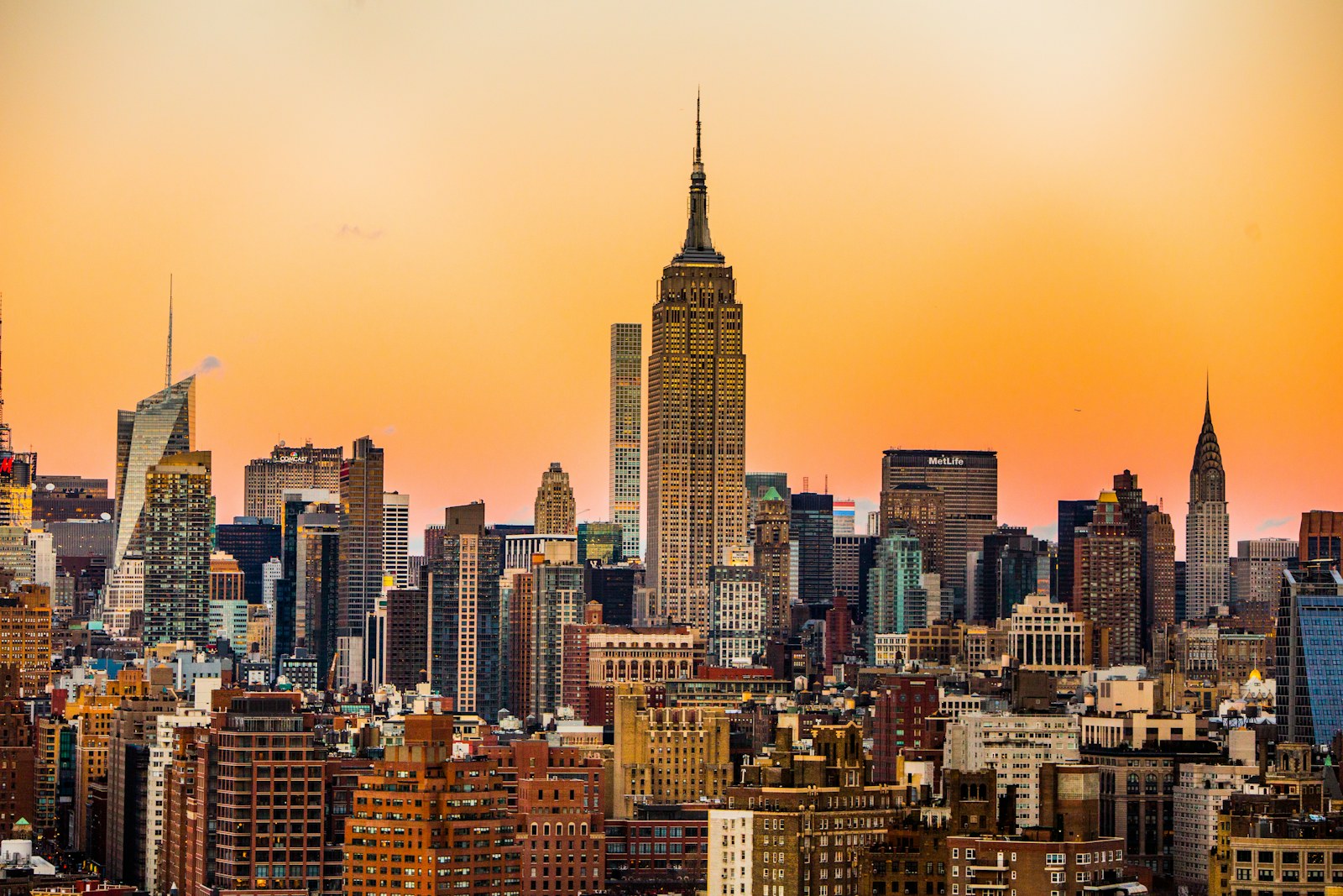New York skyline at dusk